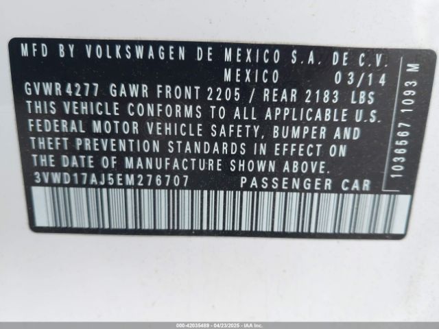 3VWD17AJ5EM276707 Volkswagen 2014