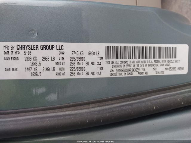 2010 CHRYSLER TOWN & COUNTRY 2A4RR5D18AR343699 Photo 8