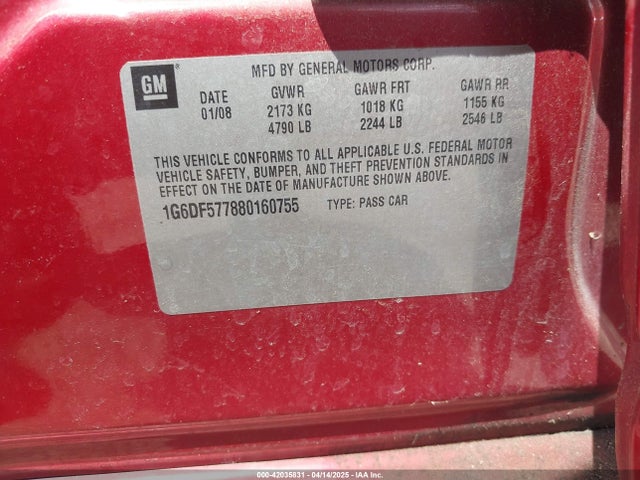 2008 CADILLAC CTS 1G6DF577880160755 Photo 8