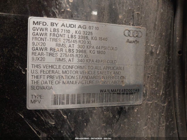 2011 AUDI Q7 WA1LMAFE4BD001149 Photo 8