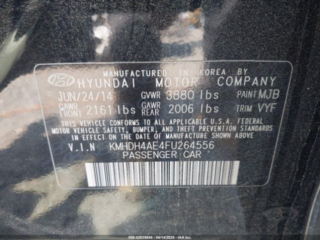 KMHDH4AE4FU264556 Hyundai ELANTRA SE