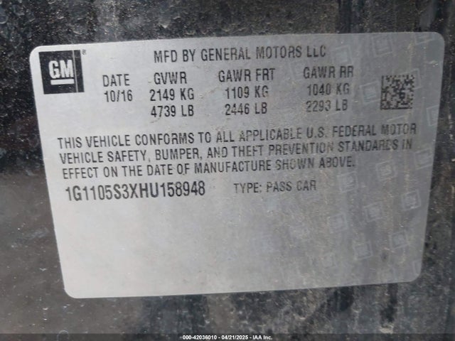 1G1105S3XHU158948 Chevrolet IMPALA 1LT