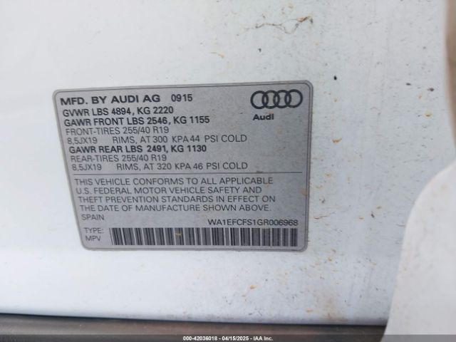 WA1EFCFS1GR006968 Audi Q3 2.0t Premium Plus