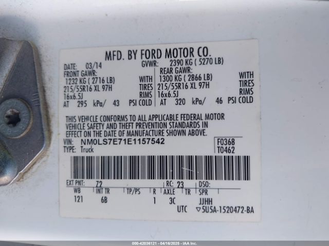 NM0LS7E71E1157542 Ford Transit Connect Xl