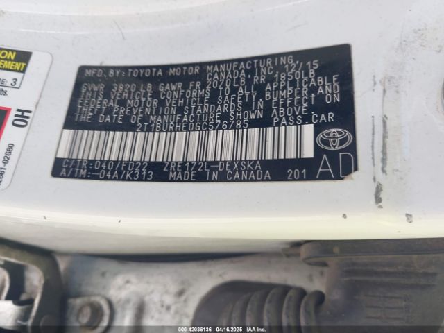 2T1BURHE0GC576785 Toyota Corolla S Plus