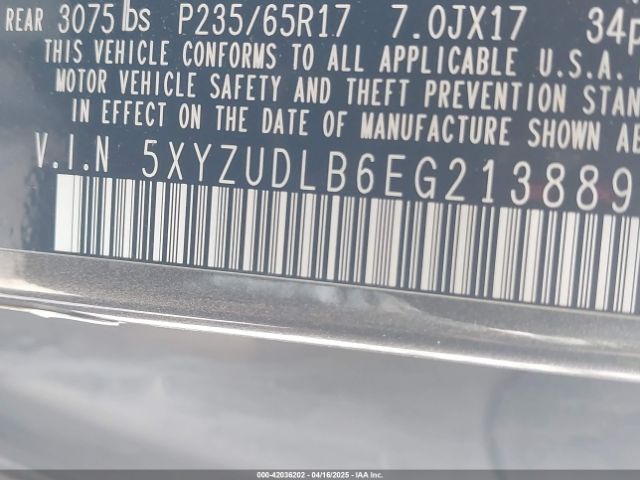 5XYZUDLB6EG213889 Hyundai Santa Fe Sport 2.4l