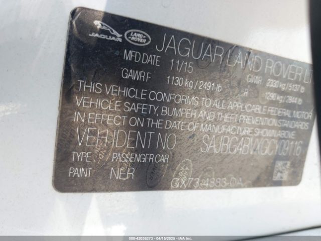 SAJBG4BVXGCY09116 Jaguar Xf S