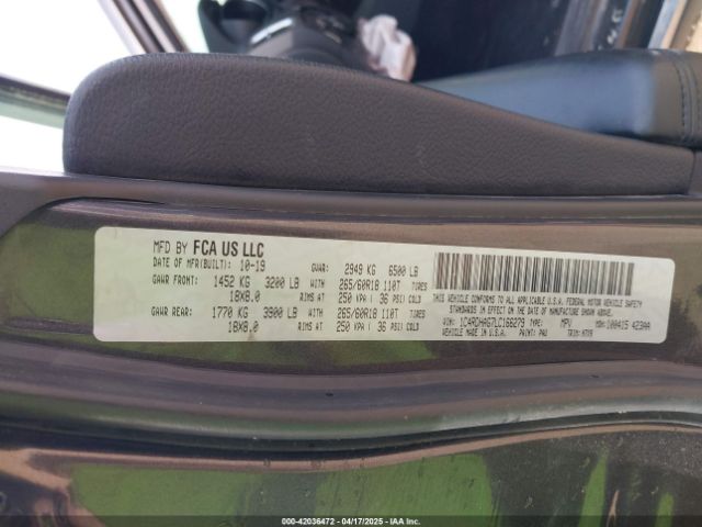 1C4RDHAG7LC166279 Dodge Durango Sxt Rwd