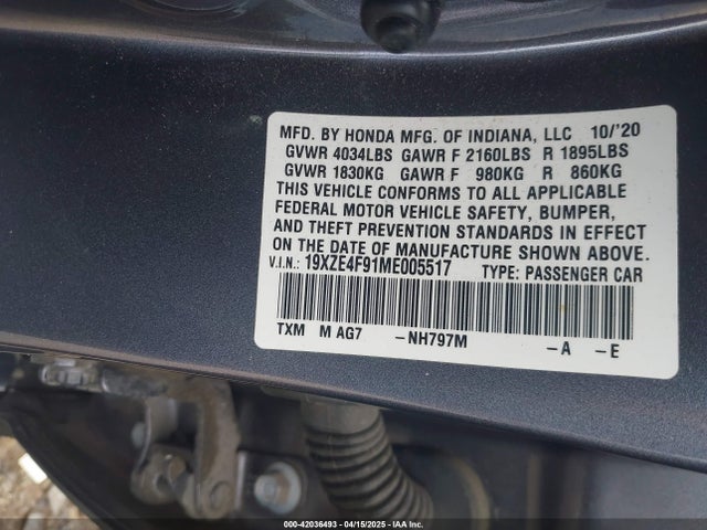 19XZE4F91ME005517 Honda leb6