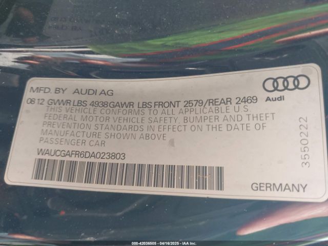 2013 AUDI S5 WAUCGAFR6DA023803 Photo 8