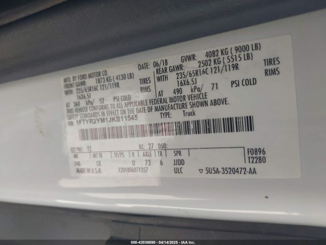 1FTYR2YM1JKB11545 Ford Transit-250