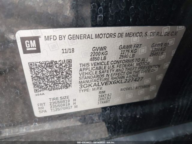 3GKALVEX6KL227427 GMC Terrain Slt