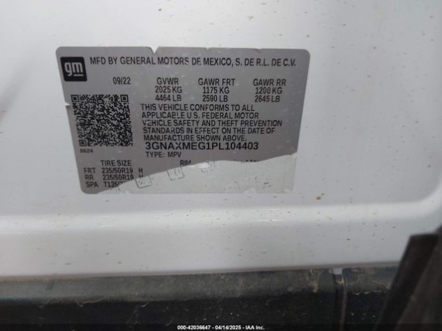 3GNAXMEG1PL104403 Chevrolet Equinox Fwd Rs
