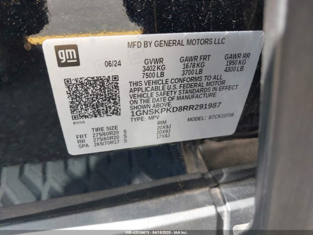 1GNSKPKD8RR291987 Chevrolet Tahoe 4wd Z71