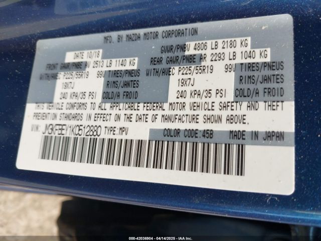 JM3KFBEY1K0512880 Mazda Cx-5 Signature