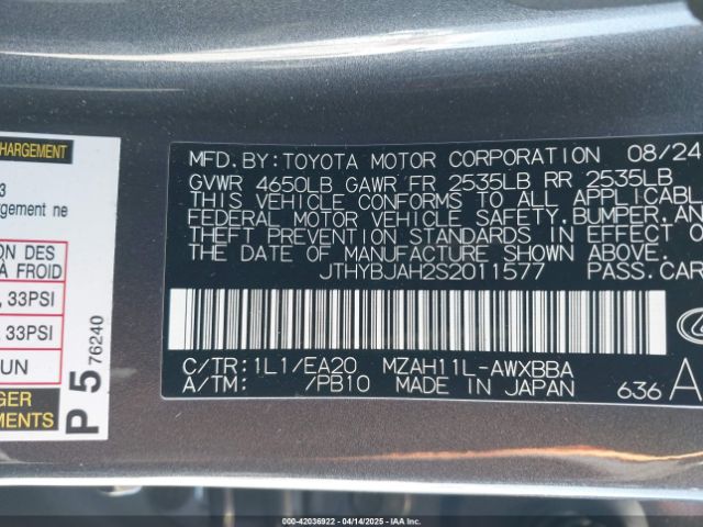 JTHYBJAH2S2011577 Lexus m20a-fxs