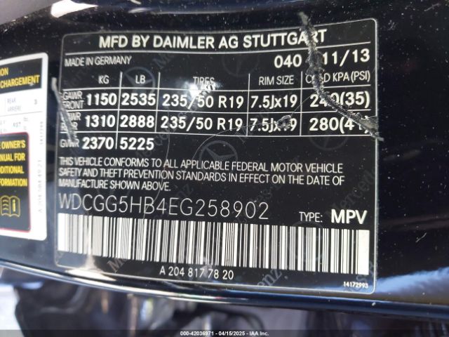 WDCGG5HB4EG258902 Mercedes-Benz GLK 350