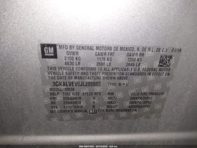 3GKALVEV6JL285888 GMC Terrain Slt