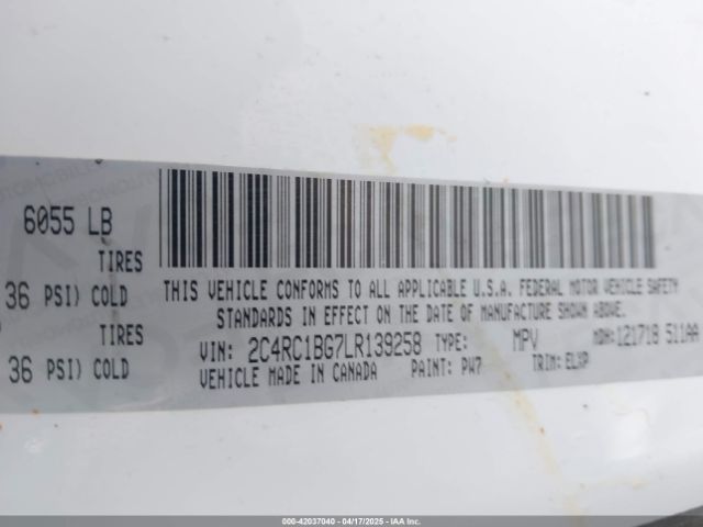 2C4RC1BG7LR139258 Chrysler Pacifica Touring L