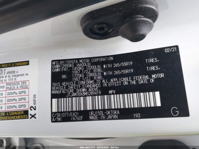 JTJAM7BX8M5289419 Lexus Gx 460 Premium