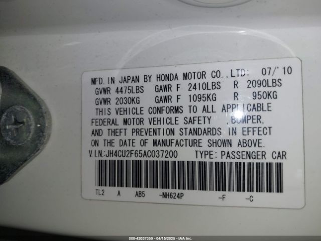 2010 ACURA TSX JH4CU2F65AC037200 Photo 8