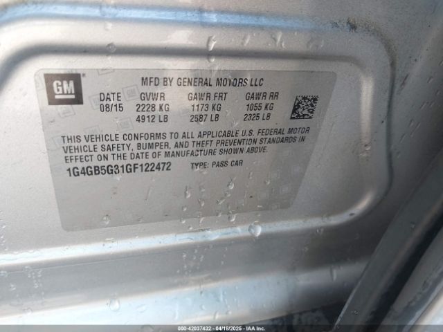 1G4GB5G31GF122472 Buick Lacrosse Leather