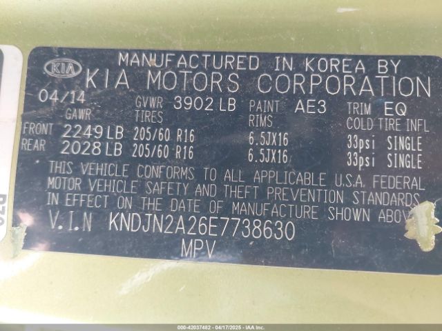 KNDJN2A26E7738630 KIA Soul !