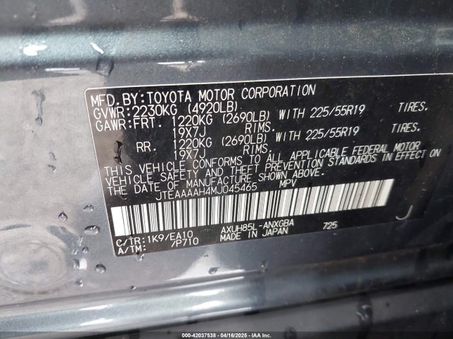 Toyota Venza Xle 2021 JTEAAAAH4MJ045465 Image 9