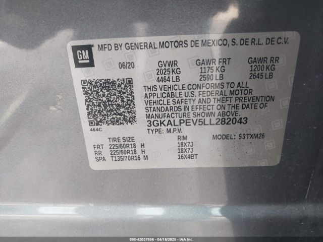 3GKALPEV5LL282043 GMC Terrain Fwd Slt