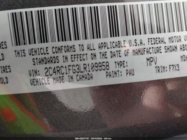 2020 CHRYSLER PACIFICA 2C4RC1FG3LR109958 Photo 8