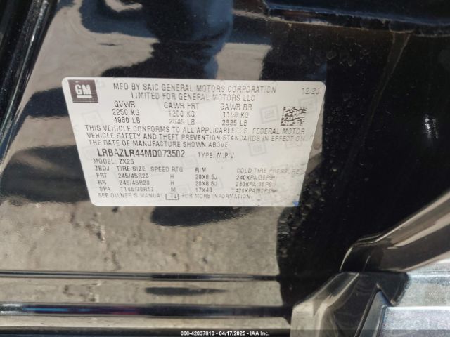 LRBAZLR44MD073502 Buick Envision Fwd Preferred