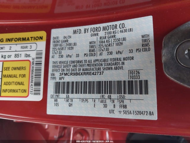 3FMCR9B6XRRE42737 Ford Bronco Sport Big Bend