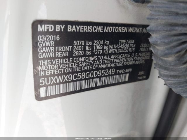 5UXWX9C58G0D95249 BMW X3 Xdrive28i