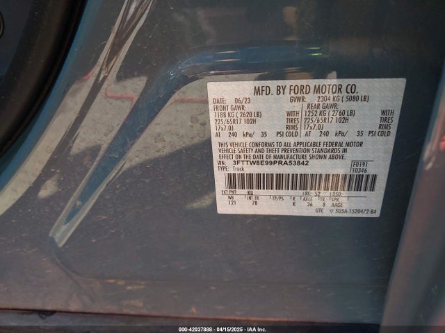 3FTTW8E99PRA53842 Ford Maverick