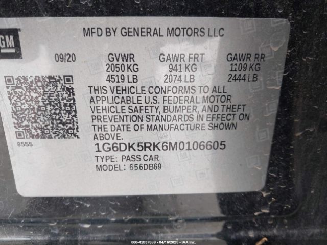 1G6DK5RK6M0106605 Cadillac Ct4 Luxury
