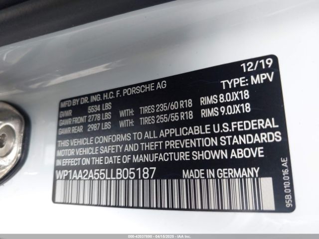 2020 PORSCHE MACAN WP1AA2A55LLB05187 Photo 8