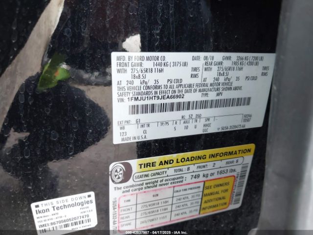 1FMJU1HT9JEA66902 Ford Expedition Xlt