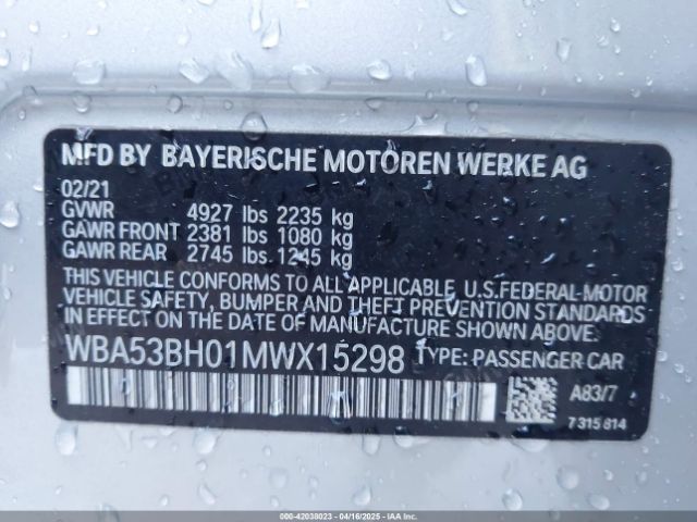 WBA53BH01MWX15298 BMW 530I
