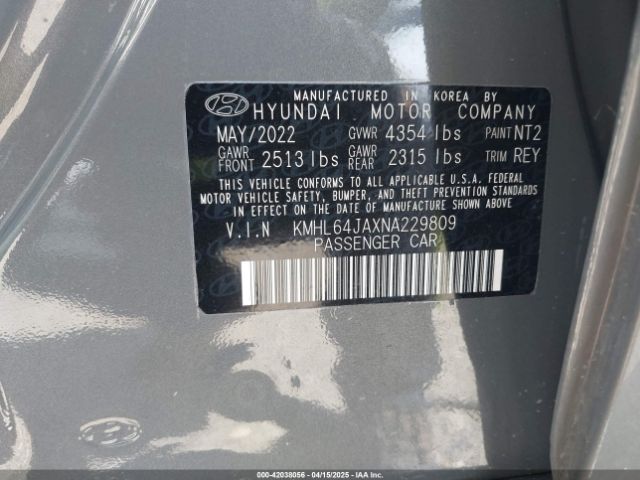 KMHL64JAXNA229809 Hyundai SONATA SEL
