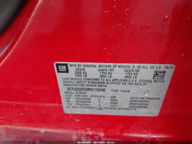 3GTU2UEC8FG119246 GMC Sierra 1500 Sle