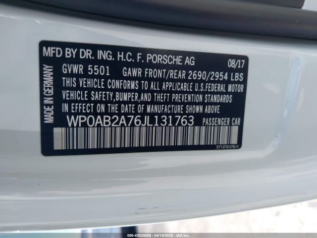 WP0AB2A76JL131763 Porsche Panamera 4s