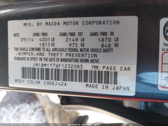 JM1BM1T76F1232083 Mazda Mazda3 I Sv