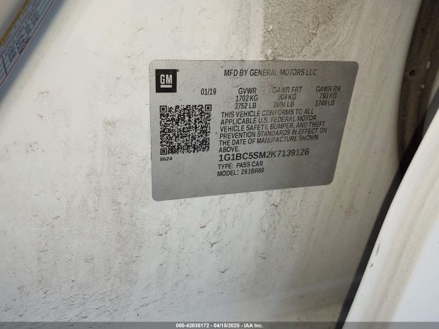 1G1BC5SM2K7139126 Chevrolet CRUZE LS