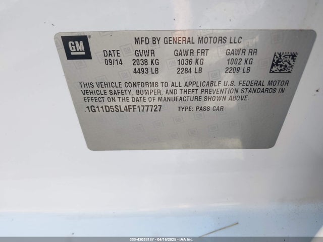 Chevrolet MALIBU 2LT 2015 1G11D5SL4FF177727 Image 9
