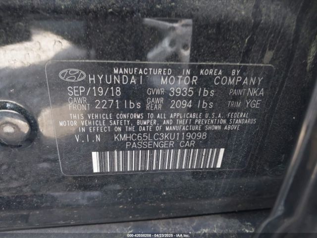 2019 HYUNDAI IONIQ HYBRID KMHC65LC3KU119098 Photo 8