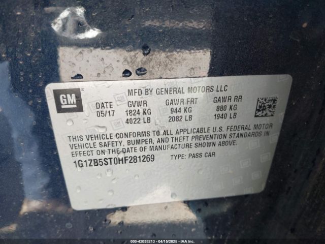 1G1ZB5ST0HF281269 Chevrolet MALIBU LS