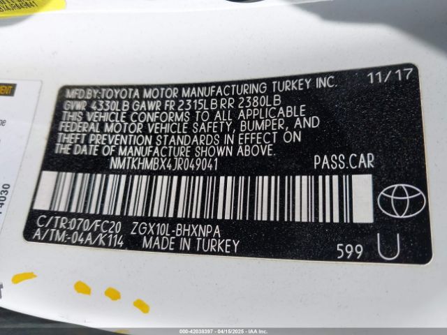 NMTKHMBX4JR049041 Toyota C-HR XLE