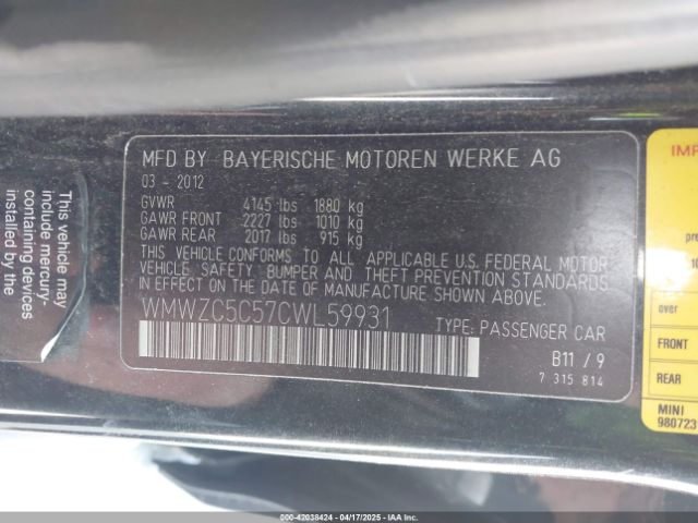 2012 MINI COOPER S COUNTRYMAN WMWZC5C57CWL59931 Photo 8