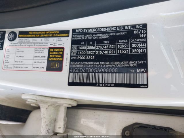 4JGED6EB0GA008008 Mercedes-Benz Gle 450 Amg Coupe 4matic