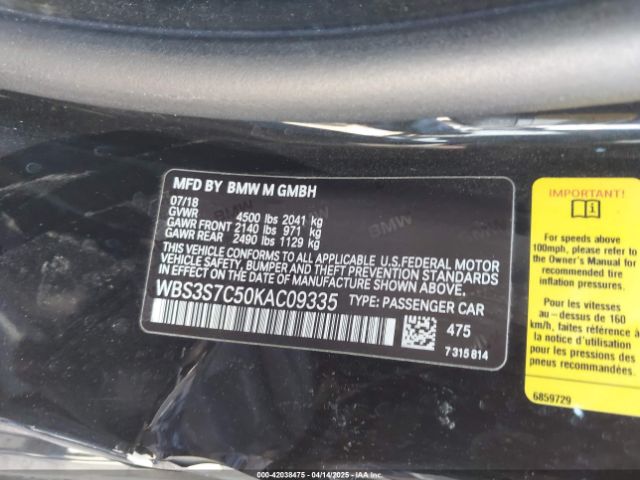 WBS3S7C50KAC09335 BMW M4 Cs
